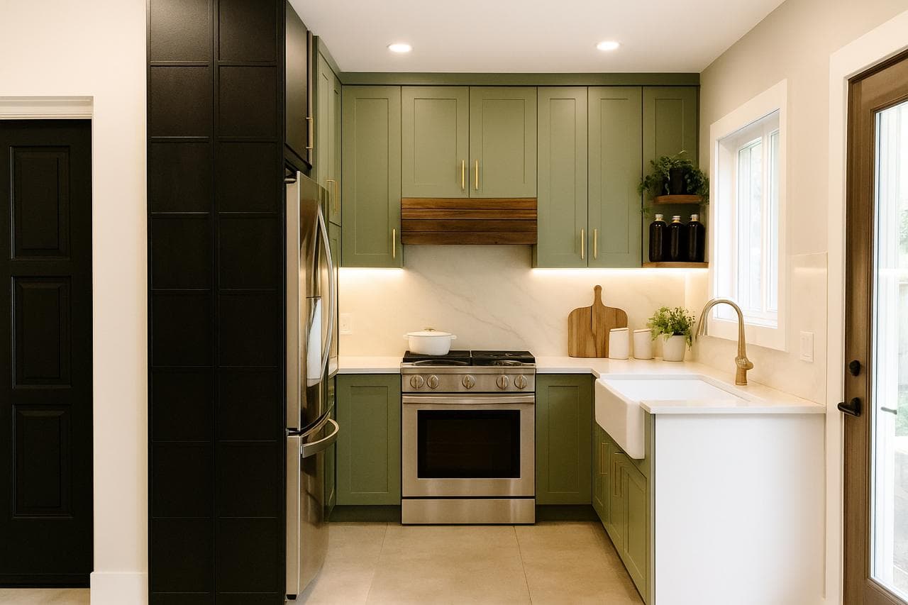 Cuisine olive & marbre